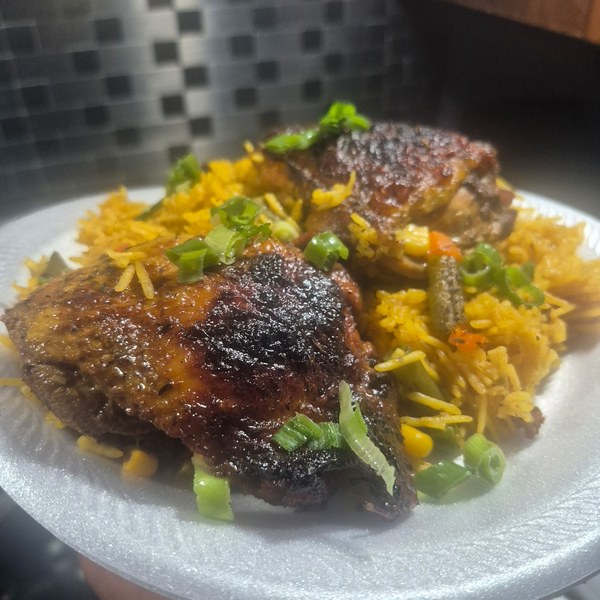 Chicken Thighs & Yellow Rice